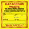 Accuform Haz Waste Label, Hazardous Waste, 6x6 in, Paper, 25/PK MHZWNJPSP