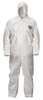Lakeland Hooded Disposable Coveralls, 2XL, 25 PK, White, SBPP with Laminated Microporous Film, Zipper CTL428-2X