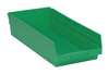 Quantum Storage Systems 50 lb Shelf Storage Bin, Polypropylene, 8 3/8 in W, 4 in H, 17 7/8 in L, Green QSB108GN