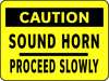 Electromark Caution Sign, 10 in Height, 14 in Width, Vinyl, English S1422V10