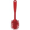 Vikan 2 25/64 in W Dish Brush, Medium, 8 in L Handle, 3 1/8 in L Brush, Red, Plastic, 10 1/2 in L Overall 42374