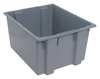 Quantum Storage Systems Stack & Nest Container, Gray, Polyethylene, 23 1/2 in L, 19 1/2 in W, 13 in H SNT230GY