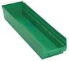 Quantum Storage Systems 50 lb Shelf Storage Bin, Polypropylene, 6 5/8 in W, 4 in H, Green, 23 5/8 in L QSB106GN