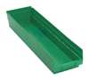 Quantum Storage Systems 50 lb Shelf Storage Bin, Polypropylene, 6 5/8 in W, 4 in H, Green, 23 5/8 in L QSB106GN