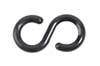 Zoro Select 2" S-Hook - Black, Acetal, 10 pk 50303-10