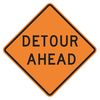 Lyle Detour Ahead Traffic Sign, 30 in Height, 30 in Width, Aluminum, Diamond, English W20-2D-30HA