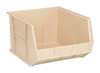 Quantum Storage Systems 75 lb Hang & Stack Storage Bin, Polypropylene, 16 1/2 in W, 11 in H, 18 in L, Ivory QUS270IV