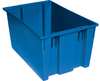 Quantum Storage Systems Stack & Nest Container, Blue, Polyethylene, 19 1/2 in L, 15 1/2 in W, 13 in H SNT195BL