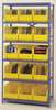 Quantum Storage Systems Steel Bin Shelving, 36 in W x 75 in H x 18 in D, 6 Shelves, Black QSBU-260BK