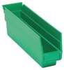 Quantum Storage Systems 50 lb Shelf Storage Bin, Polypropylene, 2 3/4 in W, 4 in H, 11 5/8 in L, Green QSB100GN