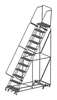 Ballymore 153 in H Steel Rolling Ladder, 12 Steps, 450 lb Load Capacity WA-AD-123214P