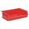 Quantum Storage Systems 60 lb Hang & Stack Storage Bin, Polypropylene, 16 1/2 in W, 5 in H, 10 7/8 in L, Red QUS245RD