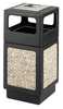 Safco 38 gal Square Trash Can, Black, 18-1/4" Dia, Open Top, Plastic 9473NC