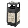 Safco 38 gal Square Trash Can, Black, 18-1/4" Dia, Open Top, Plastic 9473NC