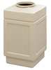 Safco 38 gal. Square Trash Can, Tan, None, HDPE 9475TN