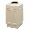 Safco 38 gal. Square Trash Can, Tan, None, HDPE 9475TN