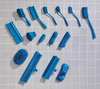 Vikan 2 25/64 in W Dish Brush, Medium, 8 in L Handle, 3 1/8 in L Brush, Blue, Plastic 42373