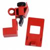 Brady Clamp-On Breaker Lockout, Single Pole, Red, 120/277V AC, Pack 6 65965