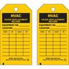 Brady HVAC Fl Replacement Rcd Tag, Bk/Yel, PK10 86558