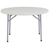 National Public Seating Round Folding Table, 48" W, 29-1/2" H, Blow-molded plastic Top, Speckled Gray BT-48R