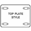 Zoro Select Swivel Plate Caster, Rubber, 3-1/2 in, 250 lb, C P12S-PRP035B-12-TB-001
