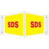 Accuform SDS 3D Projection Sign, 8 in Height, 18 in Width, V-Shaped PSP768
