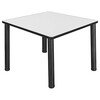 Regency Square Tables > Breakroom Tables > Kee Square & Round Tables, 42 W, 42 L, 29 H, Wood|Metal Top TB4242WHBPBK