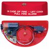 Safety Technology International Pull Statoin Cover with Horn, Polycarbonate, Wall Mount, Red/Clear, 3 3/16 in Depth, 6 13/16 in Wide STI-1100