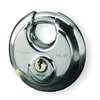 Master Lock Padlock, Keyed Alike, Partially Hidden Shackle, Disc Stainless Steel Body, Steel Shackle, 3/4 in W 40KAD