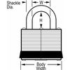 Master Lock Padlock, Keyed Alike, Long Shackle, Rectangular Steel Body, Steel Shackle, 1/2 in W 7KALF