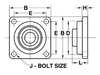 Dayton Flange Bearing, 4-Bolt, Ball, 1/2" Bore 1F552