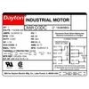 Dayton Capacitor-Start General Purpose Motor, 1 HP, 115/208-230V AC Voltage, 56H Frame, 1,725 Nameplate RPM 1K065
