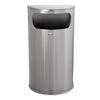 Rubbermaid Commercial 9 gal Half-Round Trash Can, Satin Stainless Steel, 17 1/2 in Dia, Open Top FGSO8SSSPL
