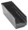 Quantum Storage Systems 50 lb Shelf Storage Bin, Polypropylene/Polyethylene, 11 5/8 in W, 4 in H, Black, 4 1/8 in L QSB101BR