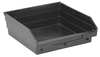 Quantum Storage Systems 50 lb Shelf Storage Bin, Polypropylene/Polyethylene, 11 1/8 in W, 4 in H, Black, 11 5/8 in L QSB109BR