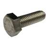 Zoro Select Not Graded, 1/4"-20 Hex Head Cap Screw, Plain Stainless Steel, 3/8 in L, 100 PK 1XE66