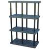 Structural Plastics Freestanding Plastic Shelving Unit, Open Style, 24 in D, 48 in W, 75 in H, 4 Shelves, Black S4824x4