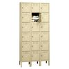 Tennsco Box Locker, 36 in W, 15 in D, 78 in H, (3) Wide, (18) Openings, Sand BK6-121512-3SD