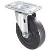 Zoro Select Swivel Plate Caster, Rubber, 3 in, 100 lb, D 1UHH6