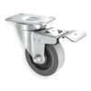 Zoro Select Swivel Plate Caster, Rubber, 5 in., 325 lb. 1UHX6