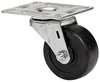 Zoro Select Swivel Plate Caster, Rubber, 3 in., 125 lb. 1UKP7