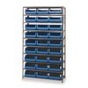 Quantum Storage Systems Steel Bin Shelving, 42 in W x 75 in H x 18 in D, 6 Shelves, Gray/Yellow MSU-543YL