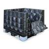 Buckhorn Black Collapsible Bulk Container, Plastic, 28.3 cu ft Volume Capacity BH4845342010000