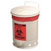 Justrite Biohazard Waste Can, 18-1/4 In. H 05930