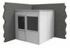 Porta-King 2-Wall Modular In-Plant Office, 8 ft H, 8 ft W, 8 ft D, White VK1DW-WCM 8'x8' 2-Wall