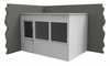 Porta-King 2-Wall Modular In-Plant Office, 8 ft H, 12 ft W, 8 ft D, White VK1DW-WCM 8'x12' 2-Wall
