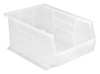 Quantum Storage Systems 75 lb Hang & Stack Storage Bin, Polypropylene, 11 in W, 8 in H, 16 in L, Clear QUS255CL