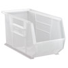 Quantum Storage Systems 60 lb Hang & Stack Storage Bin, Polypropylene, 8 1/4 in W, 9 in H, 18 in L, Clear QUS265CL