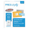 Pres-A-Ply White Labels, 1-1/3"x4", Permanent, PK1400 6793330602