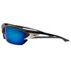 Edge Eyewear Polarized Safety Glasses, Aqua Precision Blue Mirror Scratch-Resistant TSDKAP218
